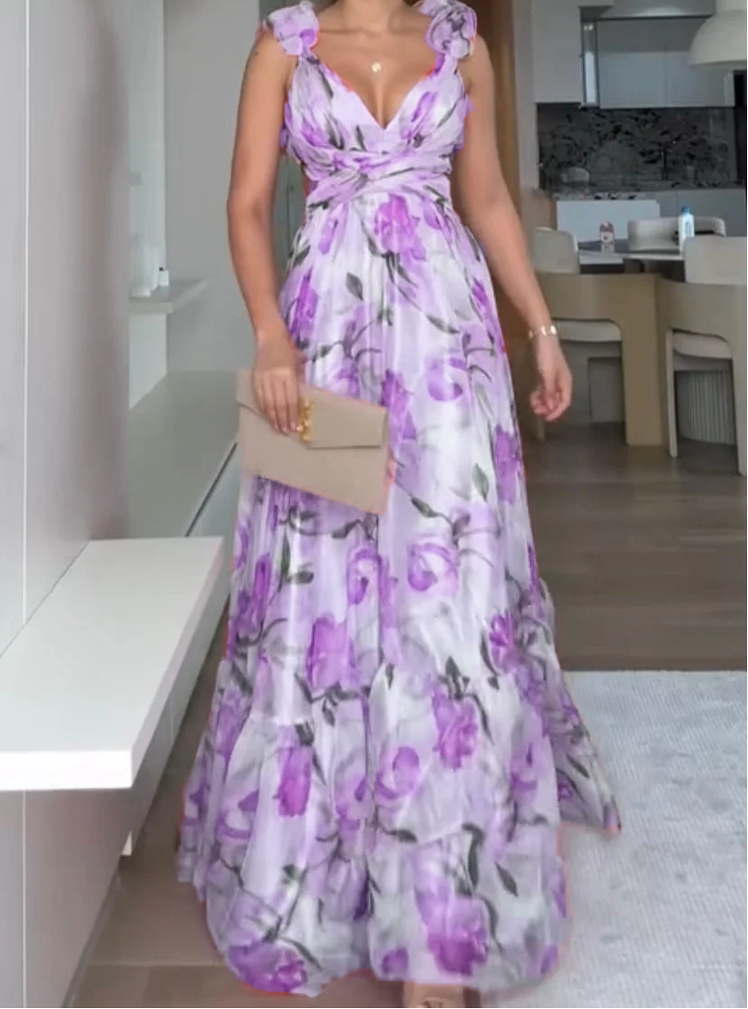 🍓Seksowna i elegancka plisowana sukienka z nadrukiem