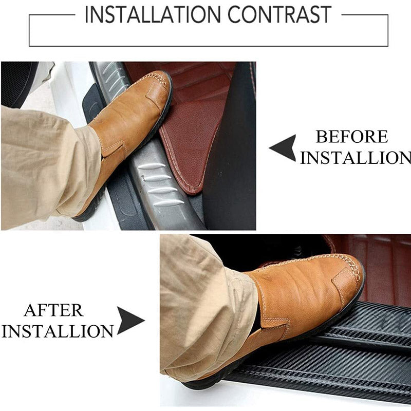 🚗Naklejki na progi drzwi samochodu z włókna węglowego