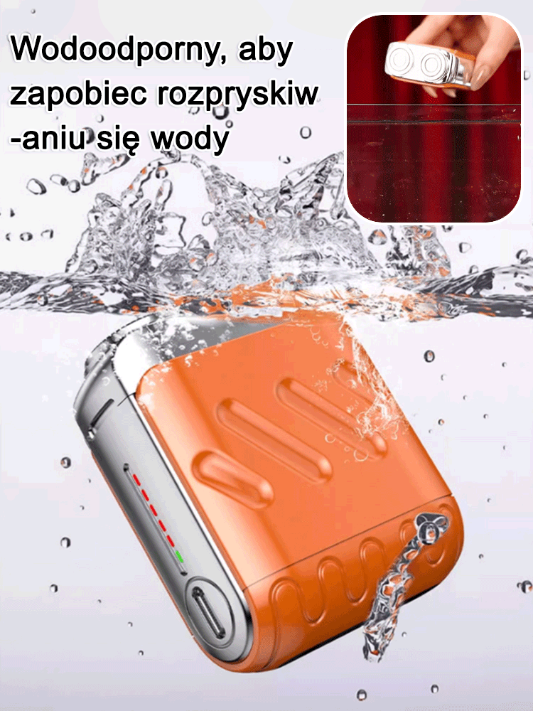 Mała stalowa maszynka do golenia z zawieszonym ostrzem magnetycznym