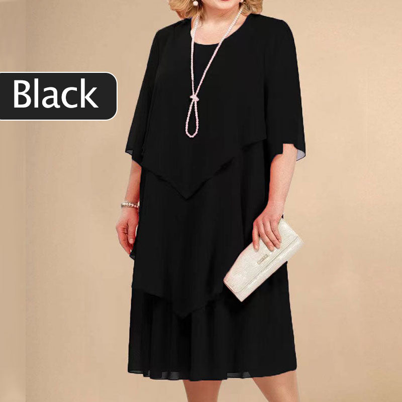 💖Sukienka midi w dużym rozmiarze