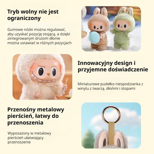 HFH-Wisiorek pluszowy z serii Makaronowej Labubu