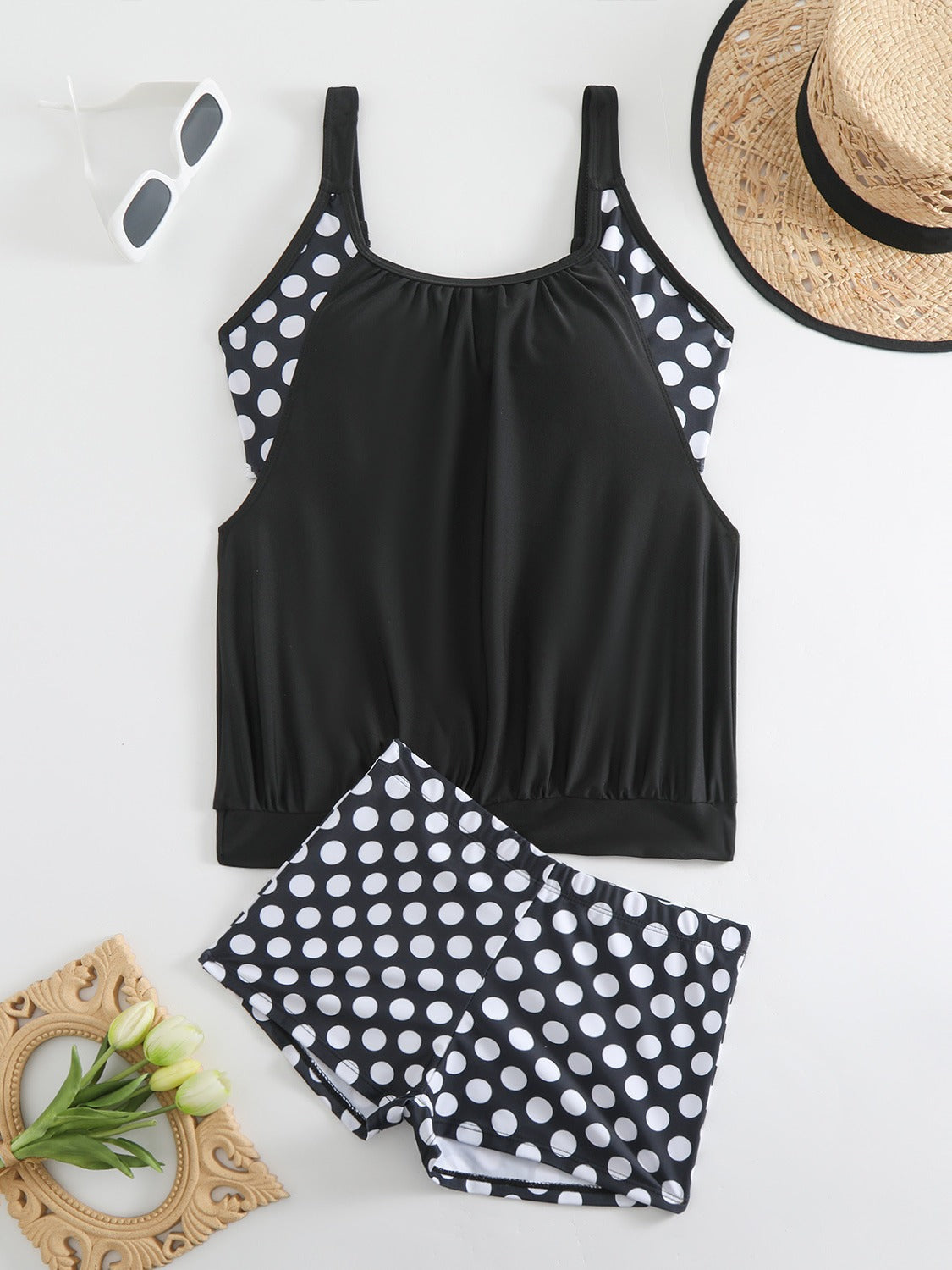 👙Dwuczęściowy damski kostium kąpielowy w groszki✨