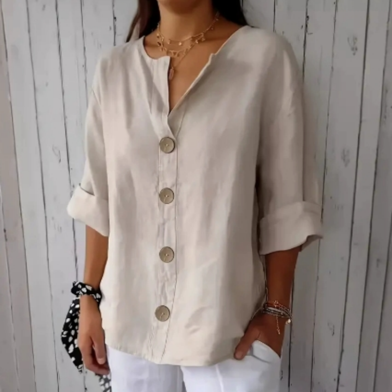 🔥Luźna bluzka damska zapinana na guziki