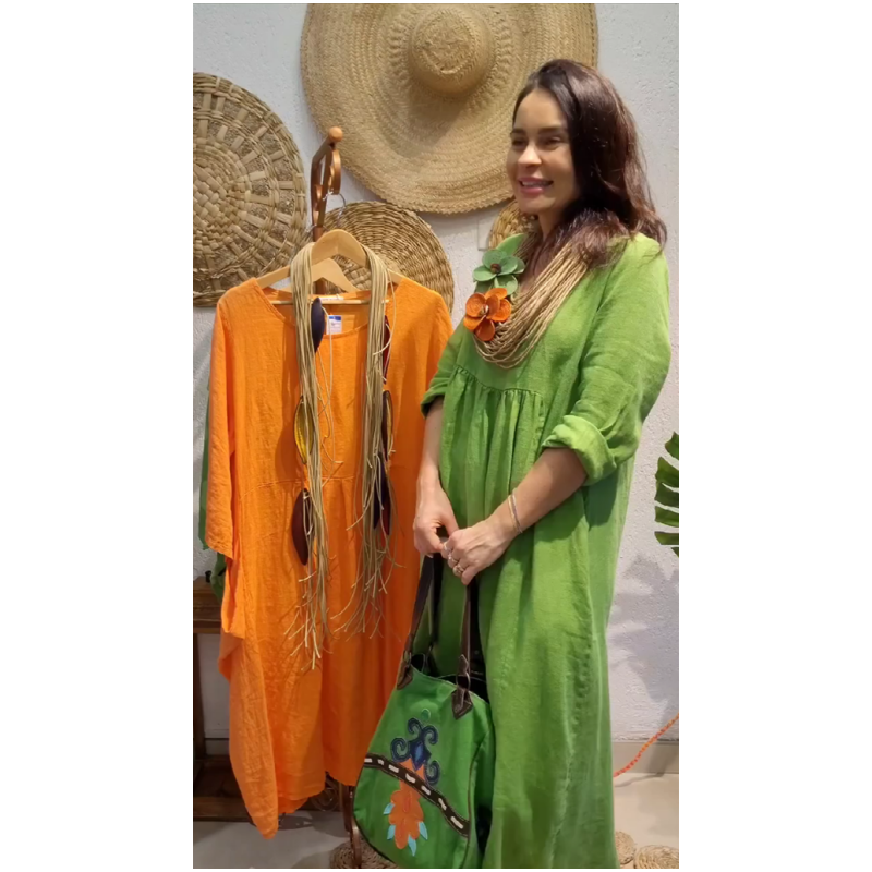 💖Limitowana wyprzedaż 20% ZNIŻKI💖Damska casualowa sukienka lniana z długim rękawem w stylu boho