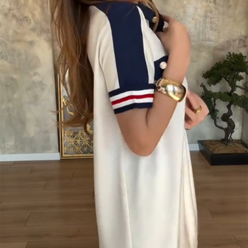 😍Nowoczesne sukienki damskie z krótkimi rękawami na klapie