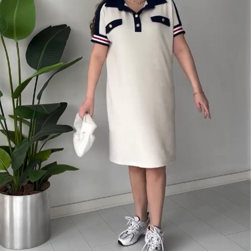 😍Nowoczesne sukienki damskie z krótkimi rękawami na klapie