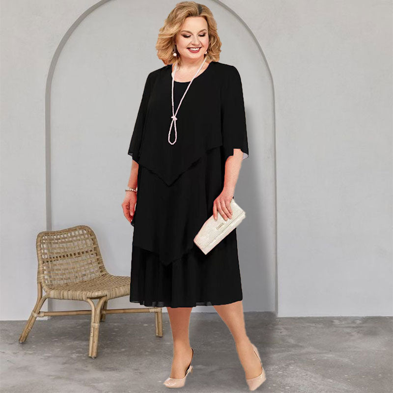 💖Sukienka midi w dużym rozmiarze