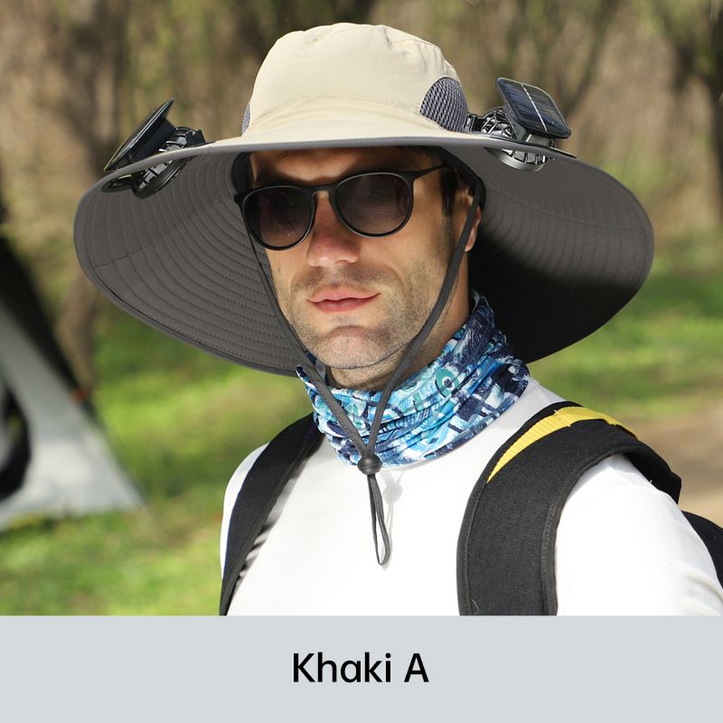 Męski kapelusz przeciwsłoneczny Fisherman Hat z 2 odłączanymi wentylatorami słonecznymi